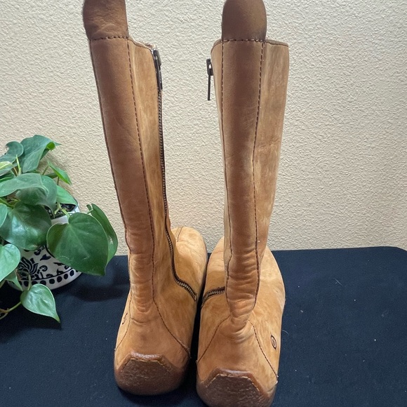 Born Shoes Born Andorra Sahara Mid Calf Boots Tan Nubuck Leather